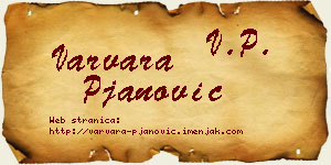 Varvara Pjanović vizit kartica